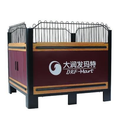 China Modern Supermarket Iron Display Special Offer Counter Display Wooden Counter Promotion Desk for sale