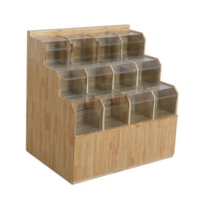 China Single-sided factory direct sales the new commercial modern simple wooden snack rack for snack shop for sale