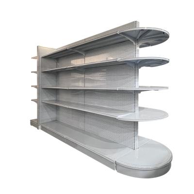 China Double Sided Supermarket Supermarket Rack Metal Gondola Shelves Hot Sale Dollar Grocery Shelving Stationary Wall for sale