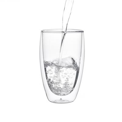 China Modern Type Handmade Double Wall Heat Insulation Glass Cup for sale