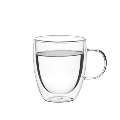 China Sustainable Coffee Mugs Wholesale Glass Cup 380ml Glass Mug With Handle for sale