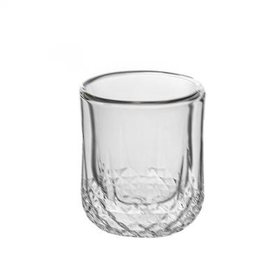 China 2021 Modern New Double Wall Glassware Whiskey Spirit Oversized Vodka Spirit Beer Glasses Martini Glass Cups for sale