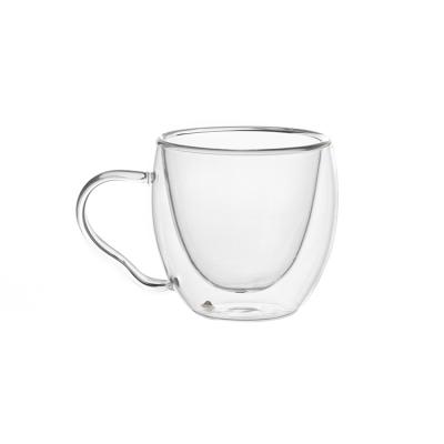 China Sustainable Food Grade Custom Heat Resistant Double Wall Mug Handle Making Glass Mugs For Hot Tea And Coffee for sale