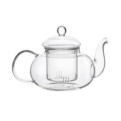 China Sustainable High Borosilicate Glass Double Wall Teapot Set With Teapot Infuser Tea&Coffee Herbal Leaves for sale