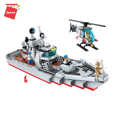 China Construction Toy New Qman Military Series NO.1722 GO FOR IT! DESTROVER Model 539PCS Assemble Building Blocks Brick Toys Creative Gift For Boy for sale