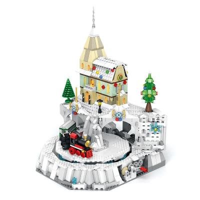 China Toy Christmas In Town Well construction structured plastic building blocks with lights inside for sale