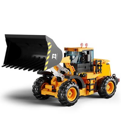 China Construction Toy Happy Build YC-33002 RC/APP Bulldozer 653pcs Brain Child Toys 2021 Children Assembly Building Block Toy Sets Gift For Kids for sale