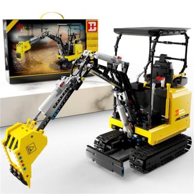 China Toy Diy Educational Wooden Toys Yuji Small Excavator Dynamic Version (power version) Building Diy Wooden Toys for sale