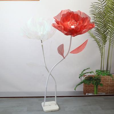 China Flower Branch Fancy Gauze Yarn Silk Poppy Artificial Flower Set Photography Props Ensure Wedding Stage Layout Garland Show Flores Decoration for sale