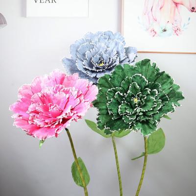 China Giant Peony Blossom Flower Branch Wedding Backdrop Display Velvet Window Display Home Decoration Photogrph Props Simulation Rose Flores for sale