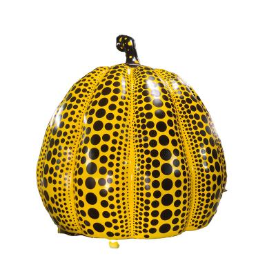 China Modern Geometric Art Pumpkin Sculpture Metal Best China Custom Park Large Outdoor Art Sculpture For Sale Yellow for sale