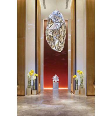 China Modern LAWELL ART Best Selling Large Crystal Sculpture for Hotel Lobby for sale