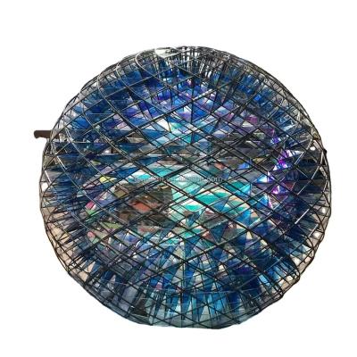 China Custom Europe Large Ceiling Modern Artist Sculpture With Ball Light And Large Metal Rolling Acrylic Sculpture for sale