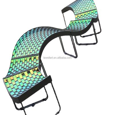 China Custom Europe Park Furniture Outdoor Metal Garden Bench Modern Sculpture Chair for sale