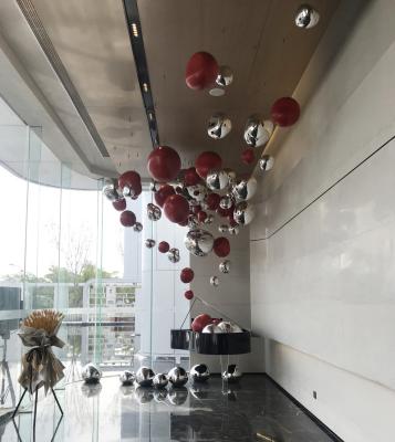 China Indoor Installation Art Metal Steel Large Modern Abstract Art Balloon Custom Sculpture Ceiling Sculpture for sale