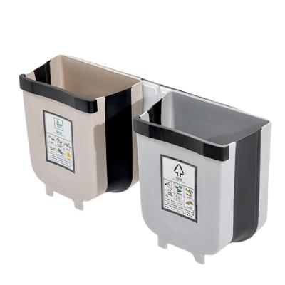 China Kitchen Sustainable Trash Can, Hanging Car Folding Trash Can, Wall Mounted Household Car Storage Bin Wholesale for sale