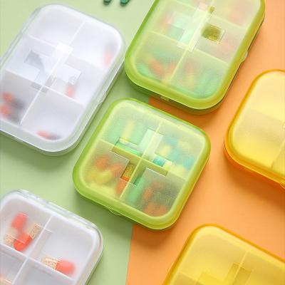 China Viable mini small convenient pill box, four compartments and six compartments for sale