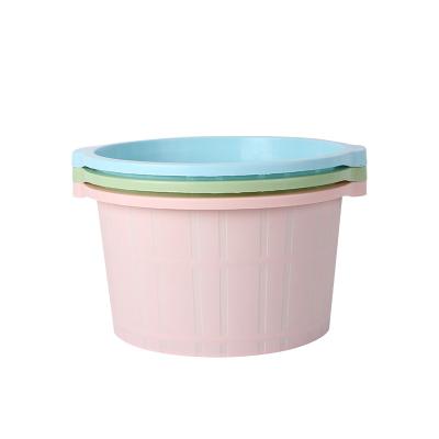 China Sustainable Blue Round Small Bucket Plastic Cleaning Bucket For Foot Bath for sale