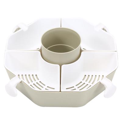 China Sustainable Household Multifunctional Drain Basket Revolving Hot Pot Tray for sale