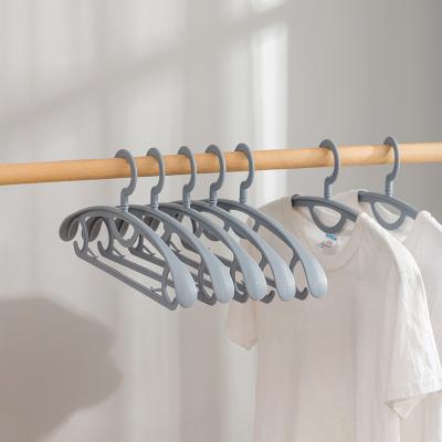 China Modern Gray Plastic Flocked Non-Slip Velvet Coat Hanger Wholesale for sale