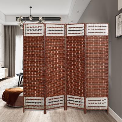 China Art Deco Red Brown Freestanding Portable Room Divider Screen Divider Portable Room Divider for Room for sale