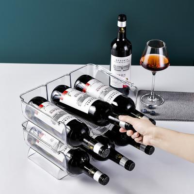 China High quality cheap clear stackable kitchen plastic bottle holder U shape wine rack price wine rack for sale