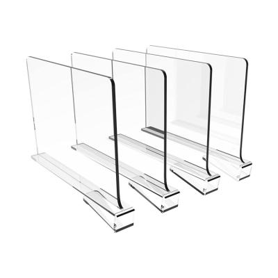 China New Design Good Quality Clear Vertical Acrylic Shelf Dividers For Clothes Organizer Kitchen Cabinets Shelf Divider for sale