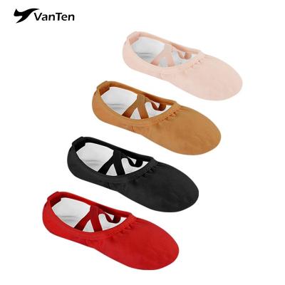 China Trainning Customization Double Canvas Cat Claw Heart Sole Shoes yingrui Ballet Shoes Soft Sole Kids Dance Shoes for sale