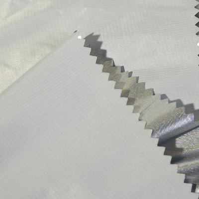 China fashion 380T ripstop RIBSTOP SQUARE nylon taffeta waterproof sliver coating fabric for sale