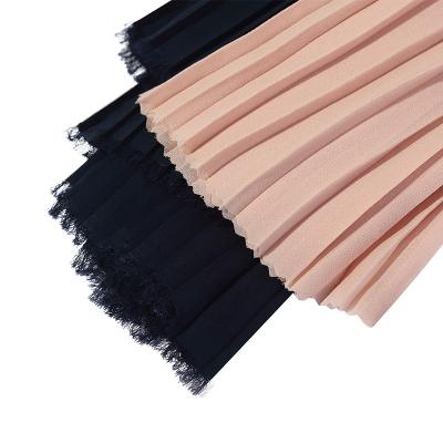 China customized pattern 100%polyester chiffon imitated silk pleat fabric for dress trouser hijib zu verkaufen