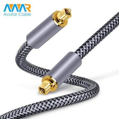 China COMPUTER Gold Plated Toslink Digital Optical Audio Cable with Metal Connectors and Braided Jacket for sale