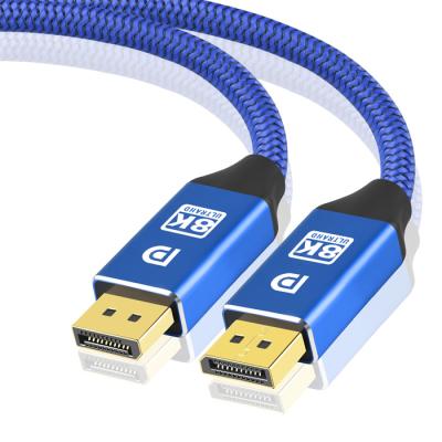 China COMPUTER DP 8K 120Hz 6FT 8K 4K Displayport to Displayport Cable DP 32.4Gbps 48 Gbps 3Meter 3M Braided DP Cable 1.4 Support 8K for sale