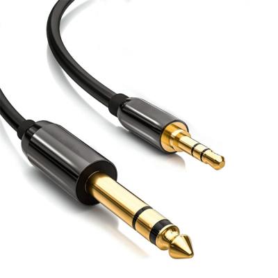 China Multimedia fast forwarding 3.5mm audio cable to aux cable. 6.35mm TRS Stereo For Phone To Mixer Amplifier 6.35 Adapter for sale