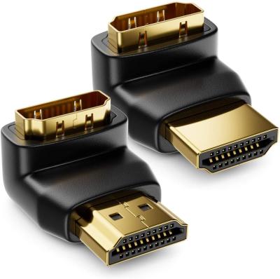 China 90 Degree Right Angle 270 Degree Right Angle HDMI Male Computer to HDMI Adapter Female Male to Female Connector for sale