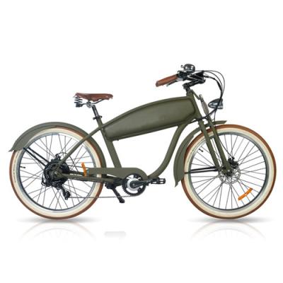 China Aluminum Alloy 26 Inch Spring Suspension Retro Double Fork 36v 11Ah Samsung Cells Vintage Lithium Battery 250w Electric Beach Bicycle for sale