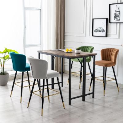 China Modern Kitchen Velvet Bar Chairs Modern High Counter Breakfast Bar Stool for sale