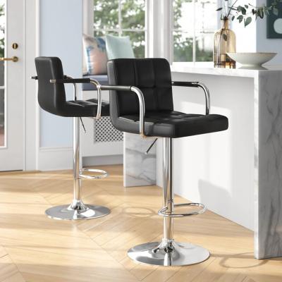 China Modern PU Leather High Swivel Kitchen Bar Stools Bar Chairs Stool Modern Bar Chairs for sale