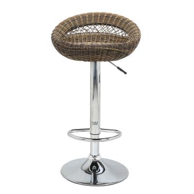 China Wholesale High Quality Modern Adjustable Counter Wicker Kitchen Bar Stools Rattan Bar Stool for sale