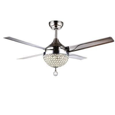 China Convenient Energy Saving Electric Remote Control Led Crystal Chandelier Ceiling Fan With Light for sale