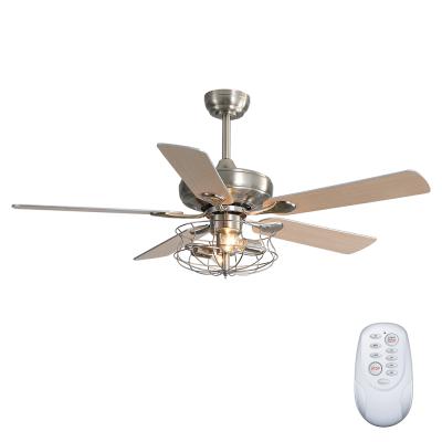 China Modern 52inch 220V AC 5blades indoor led ceiling fans with remote control ceiling light fan for sale