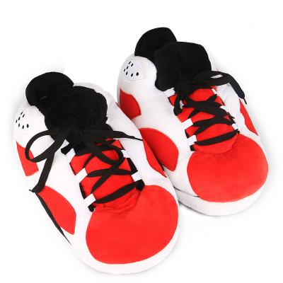 China Fashion Trend 18 Styles Plush Yeezy Plush Slipper Indoor Multiple Designs Warm Winter Plush Yeezy Jordan Sneaker Style Indoor House Slippers for sale