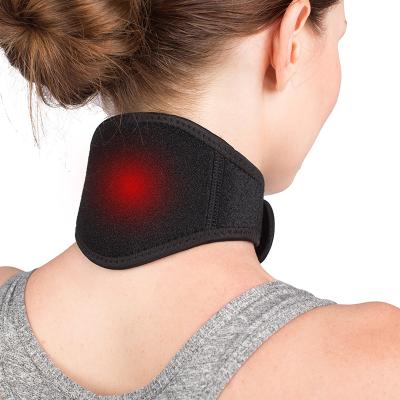 China Adjustable High End Far Infrared Magnetic Neck Brace Therapy Self Heating Neck Wrap Therapy Neck Brace Belt Health Care For Pain Relief for sale