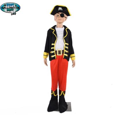 China Polyester Boys Pirate Captain Jack Sparrow Buccaneer Costume Kids Pretend Game Pirate Fancy Carnival Costume for sale