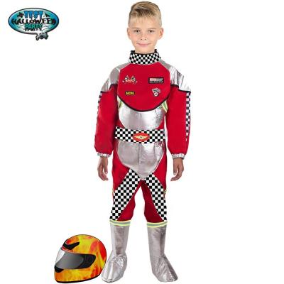 China Polyester China Dress Up Role Playing Carnival Costumes Pretend Race Car Driver Costume For Kids for sale