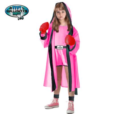 China Wholesale Pink Cool Polyester China Boxer Costume For Girls With Boxing Glove Halloween Carnival for sale