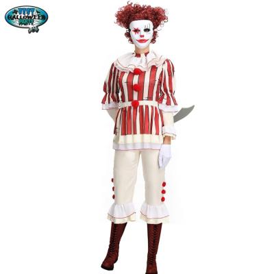 China Polyester Clowns Costume Scary Halloween Costume For Him Women Joker Stephen King The Clowns Pennywise Suit Fancy Party for sale