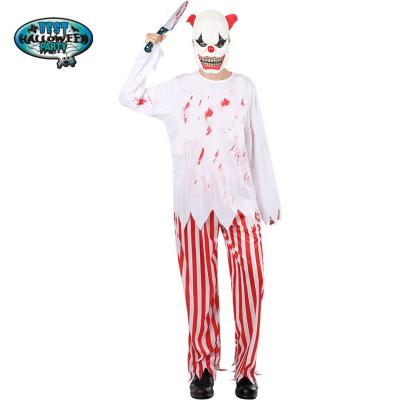 China Wholesale Clown Mask For Kids Hall Polyester Teenage Boys Halloween Killer Blood Costume for sale