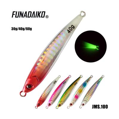 China FUNADAIKO 30g Sea Fishing Jig Metal Slow Feed Fishing Metal Drop Jig Slow Lure Fishing Hard Lure for sale