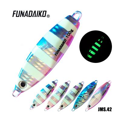 China FUNADAIKO 60g Sea Fishing Advance Fishing Lure Metal Luminous Fishing Hard Jig For Lure Slow Drop 60g Jigs For Saltwater Boat Fishing for sale