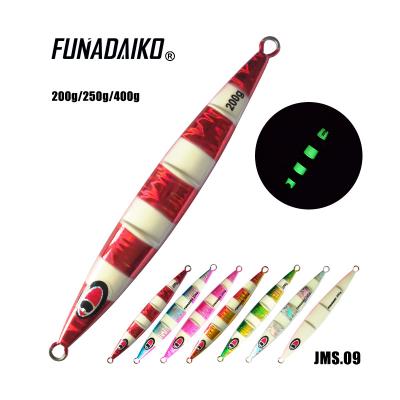 China FUNADAIKO 200g250g450g Slow Advance Jigging Lures Metal Luminous Hard Fishing Lure for sale